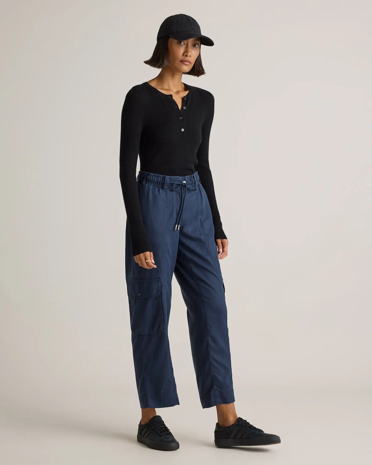 Vintage Wash Tencel Drawstring Cargo Pants - US 9391