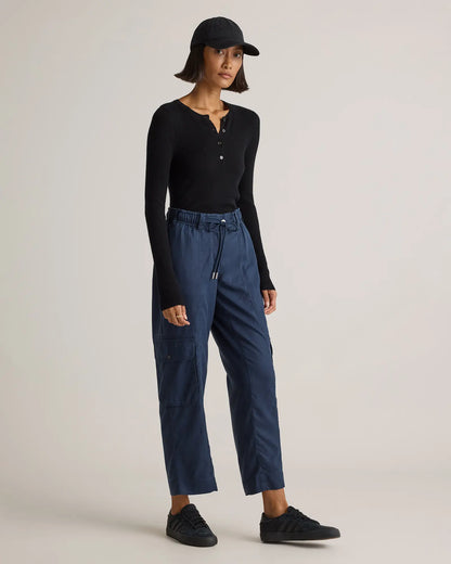 Vintage Wash Tencel Drawstring Cargo Pants - US 9391