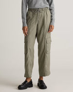 Vintage Wash Tencel Drawstring Cargo Pants - US 8232