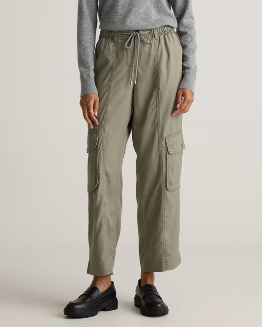 Vintage Wash Tencel Drawstring Cargo Pants - US 8232