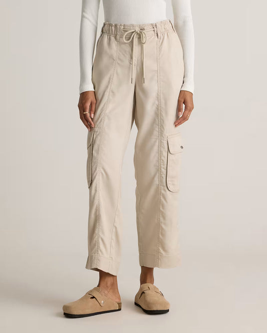 Vintage Wash Tencel Drawstring Cargo Pants - US 8942