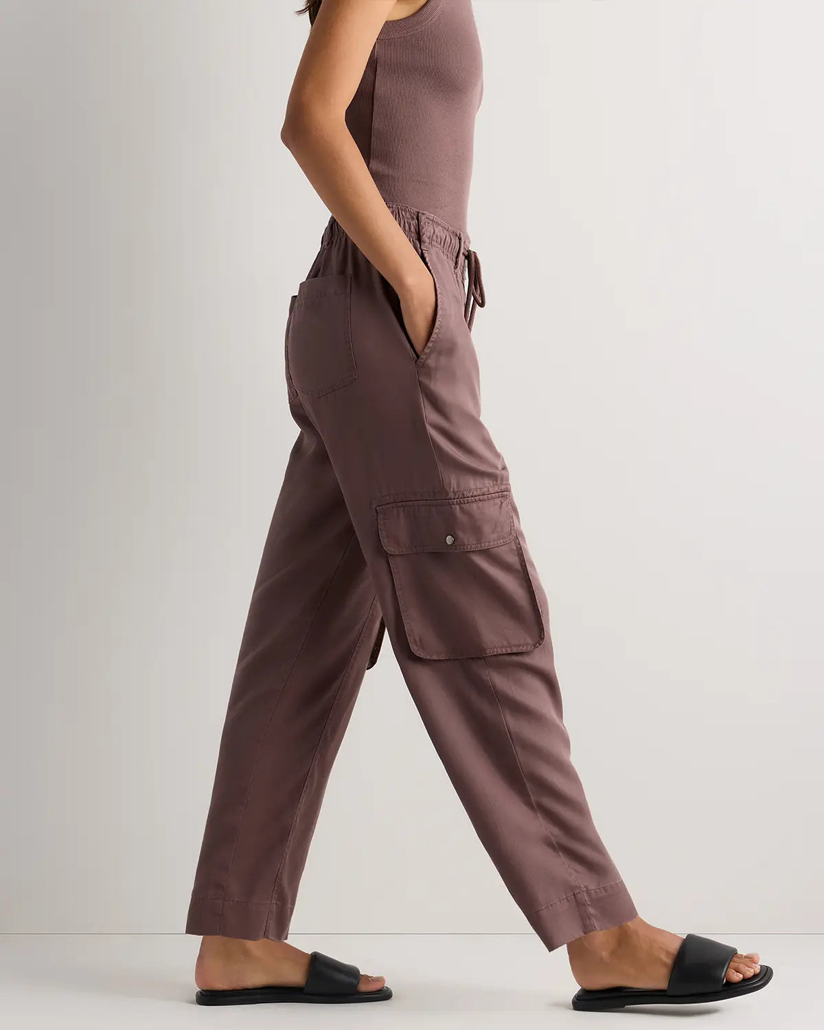 Vintage Wash Tencel Drawstring Cargo Pants - US 2205