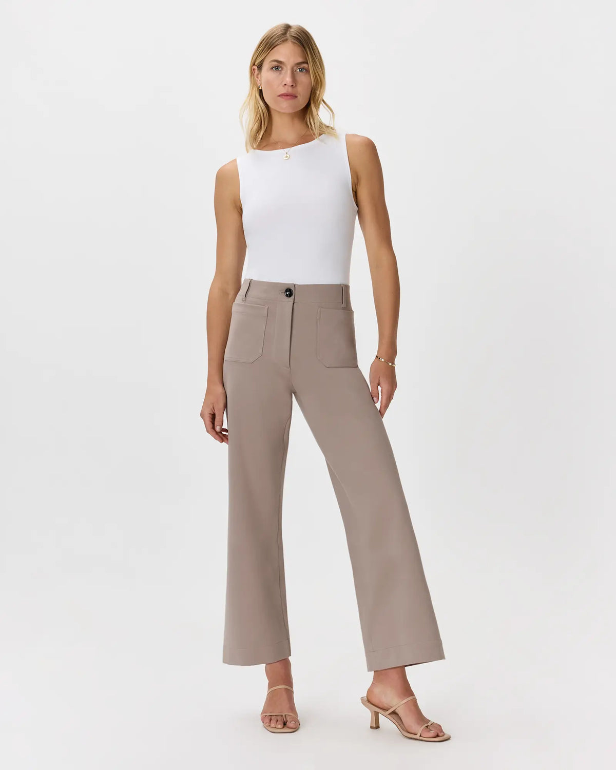Ultra-Stretch Ponte Cropped Wide Leg Pants - US 9243