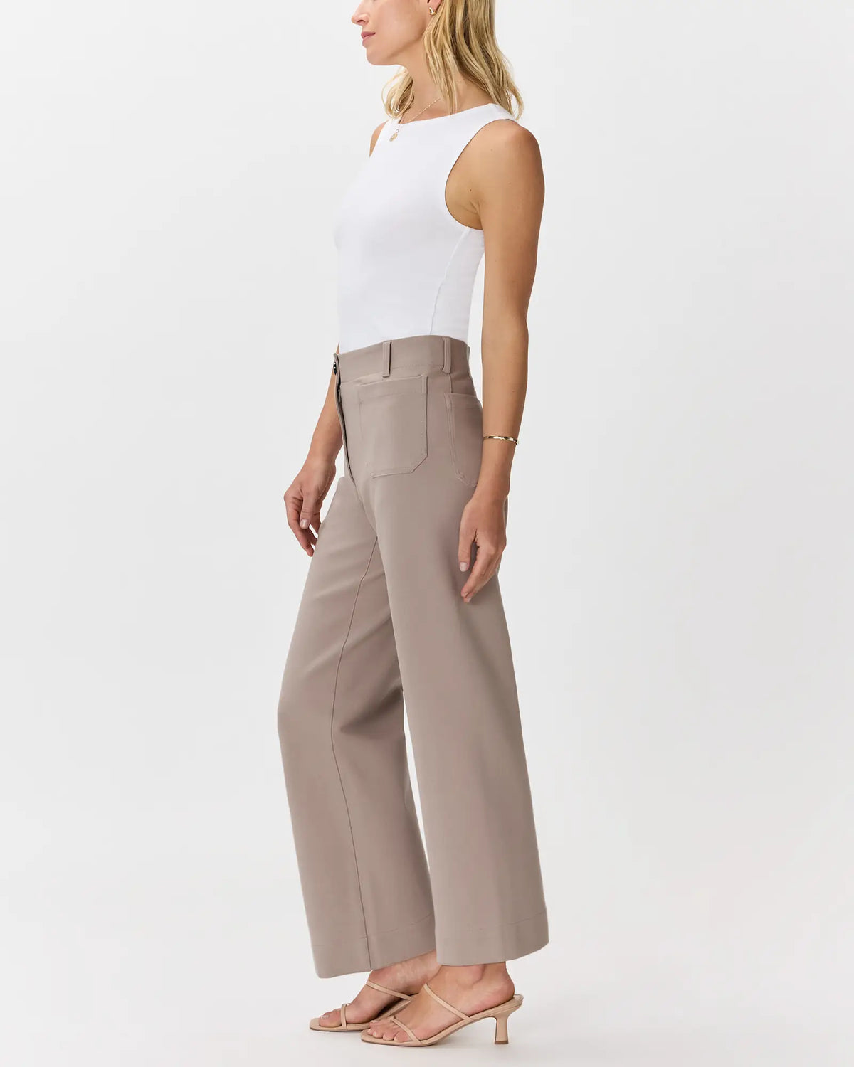 Ultra-Stretch Ponte Cropped Wide Leg Pants - US 9243