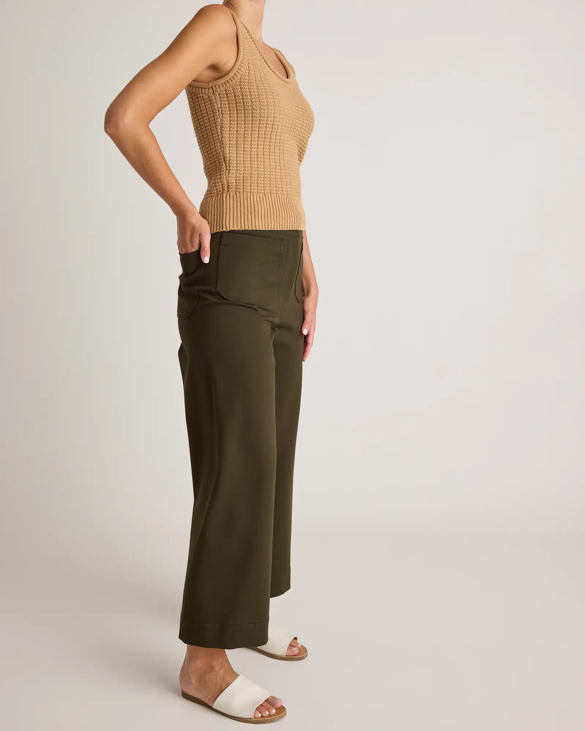 Ultra-Stretch Ponte Cropped Wide Leg Pants - US 4328