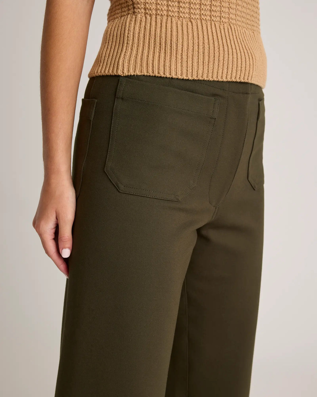 Ultra-Stretch Ponte Cropped Wide Leg Pants - US 4328