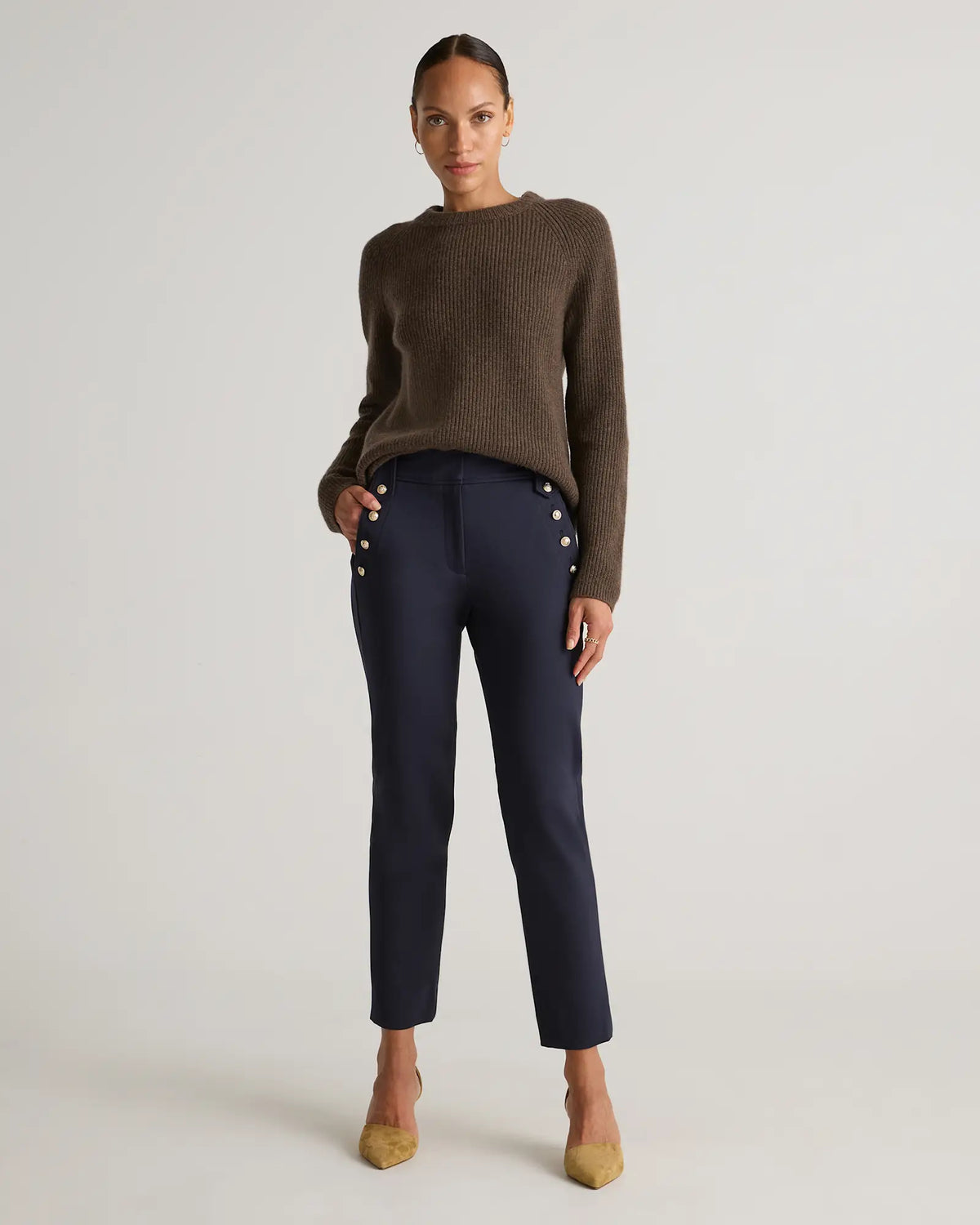 Ultra-Stretch Ponte Straight Leg Mariner Pants - US 5990