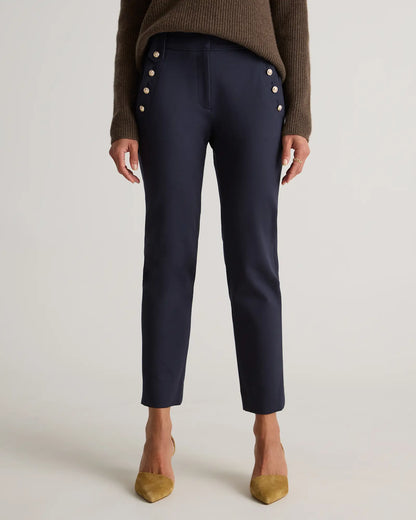 Ultra-Stretch Ponte Straight Leg Mariner Pants - US 5990