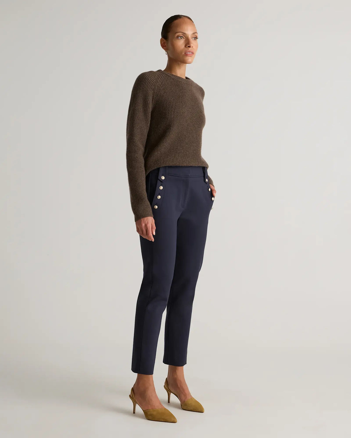 Ultra-Stretch Ponte Straight Leg Mariner Pants - US 5990