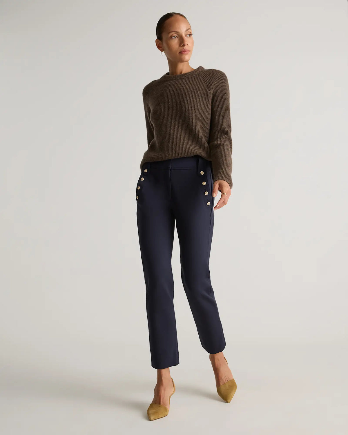 Ultra-Stretch Ponte Straight Leg Mariner Pants - US 5990
