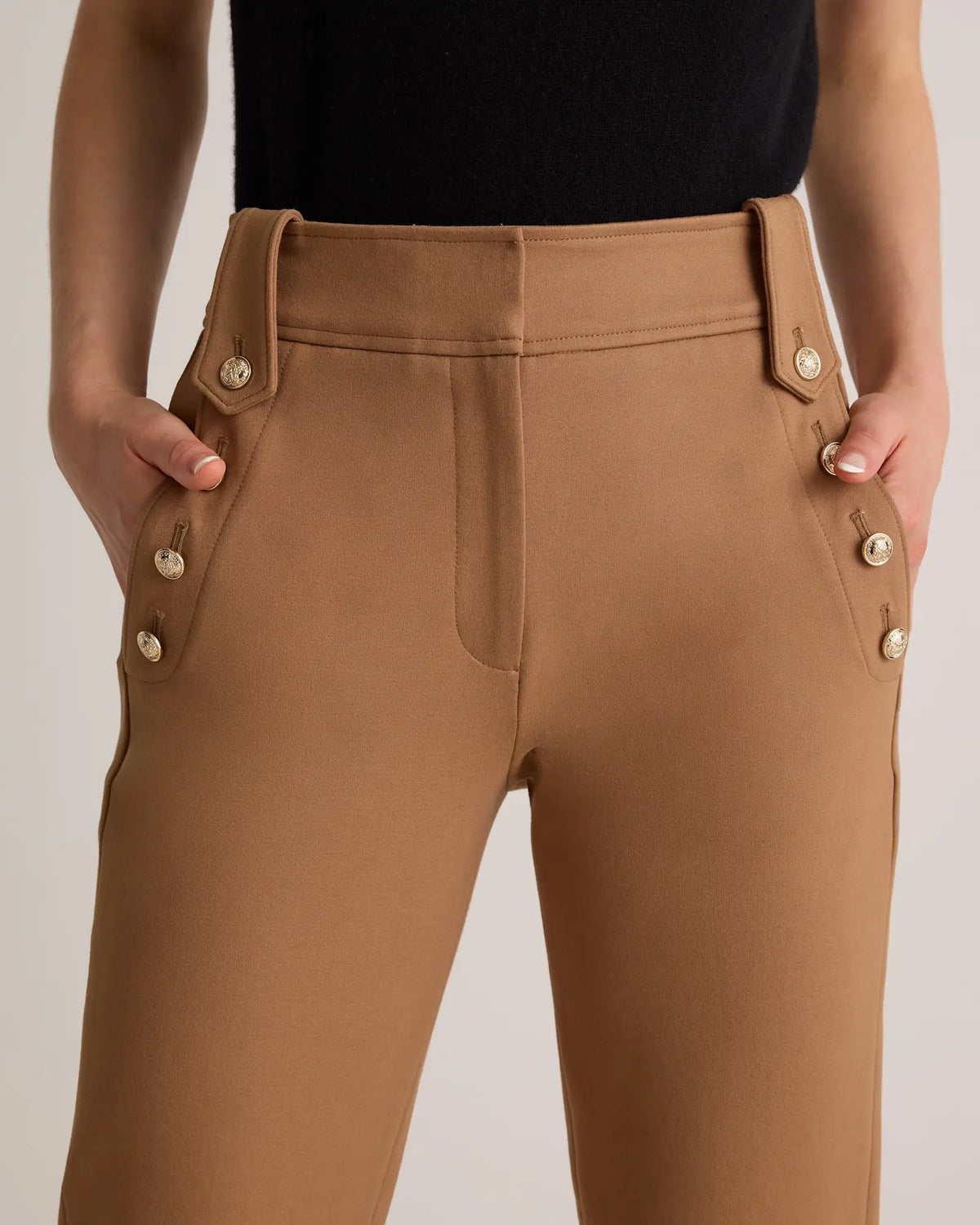 Ultra-Stretch Ponte Straight Leg Mariner Pants - US 1597