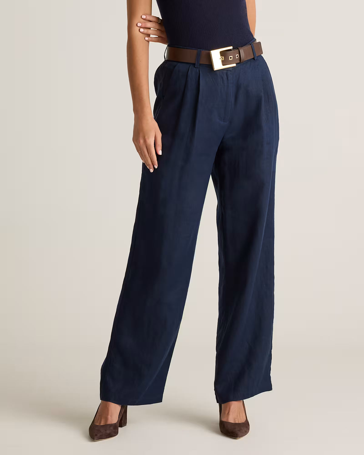 100% European Linen Pleated Trouser - US 2021