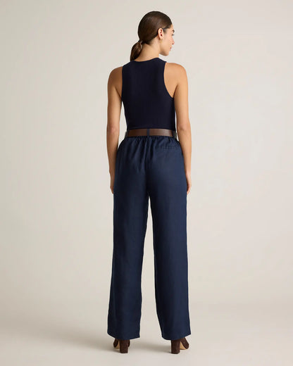 100% European Linen Pleated Trouser - US 2021