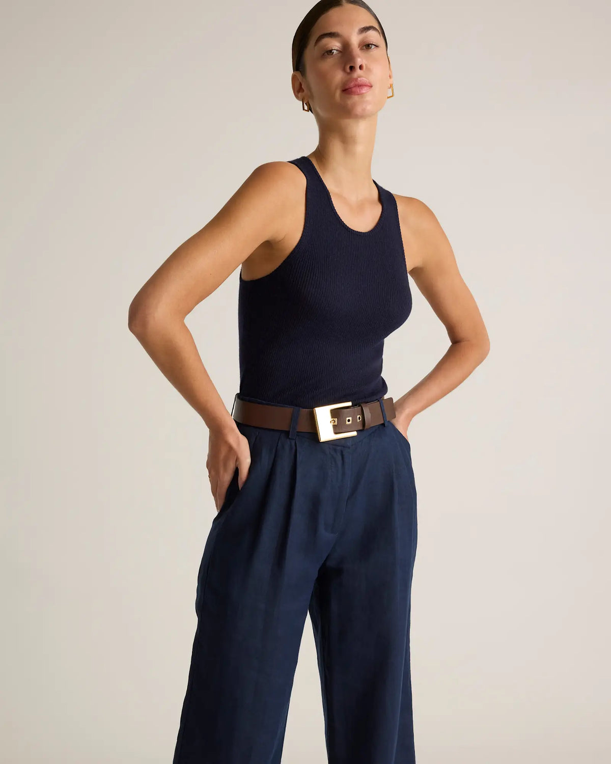100% European Linen Pleated Trouser - US 2021