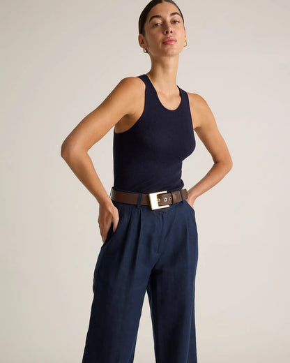100% European Linen Pleated Trouser - US 2021