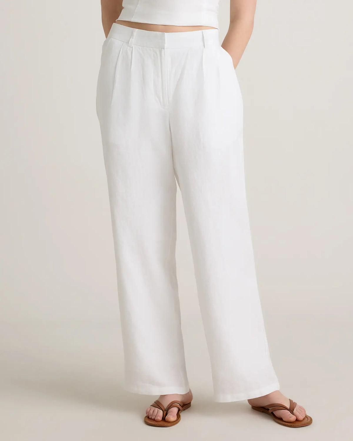 100% European Linen Pleated Trouser - US 7663