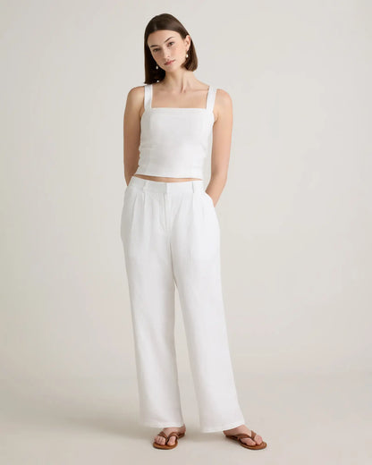 100% European Linen Pleated Trouser - US 7663