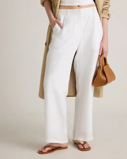 100% European Linen Pleated Trouser - US 7663