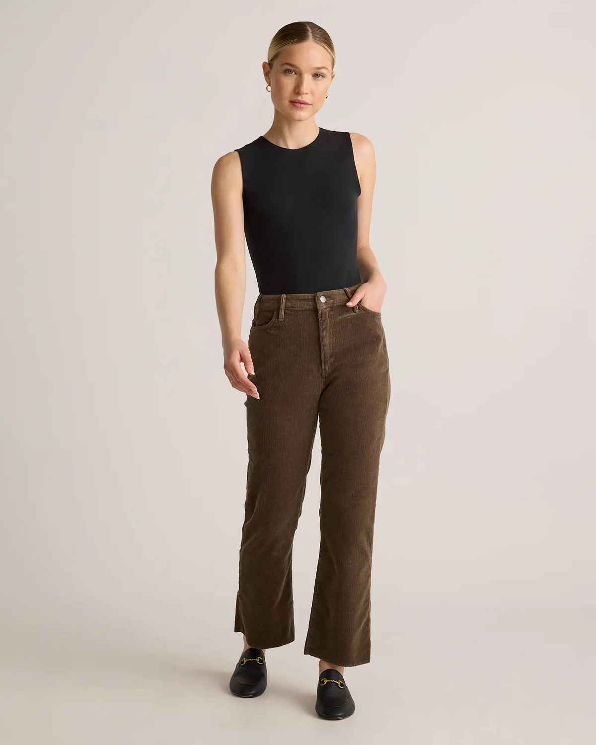 Organic Stretch Corduroy Kick Flare Pants - US 2093