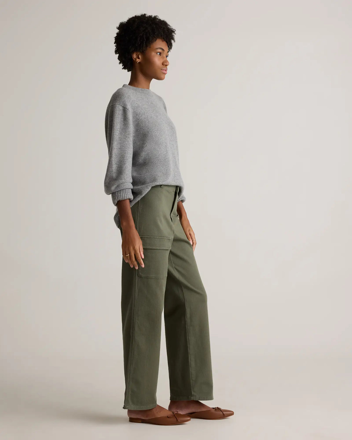 Organic Stretch Cotton Twill Cargo Pants - US 6222