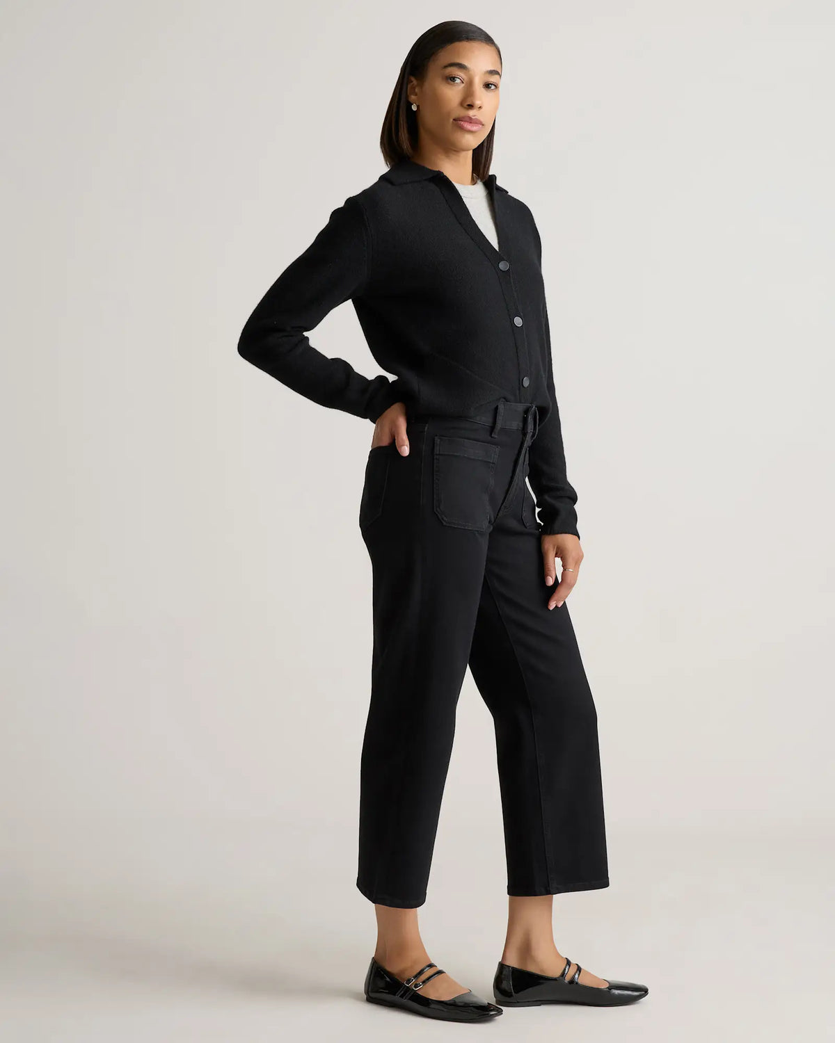 Bella Stretch Patch Pocket Wide Leg Jeans - US 0856