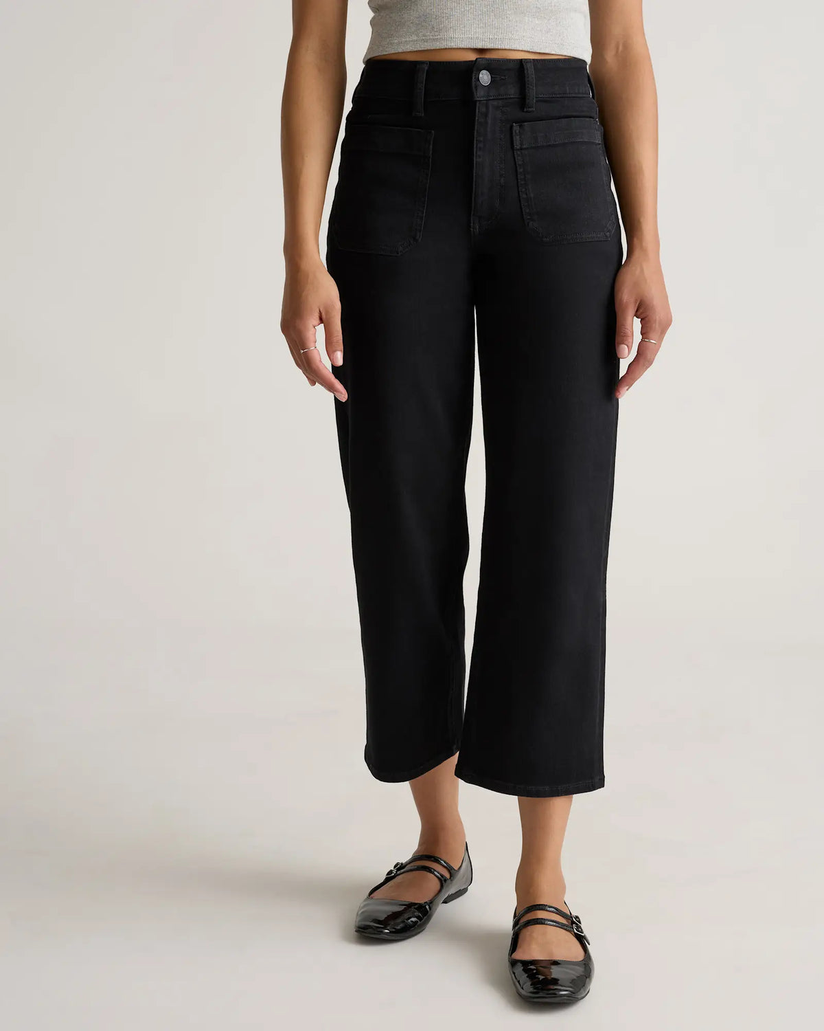Bella Stretch Patch Pocket Wide Leg Jeans - US 0856