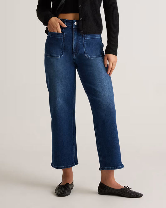 Bella Stretch Patch Pocket Wide Leg Jeans - US 8135