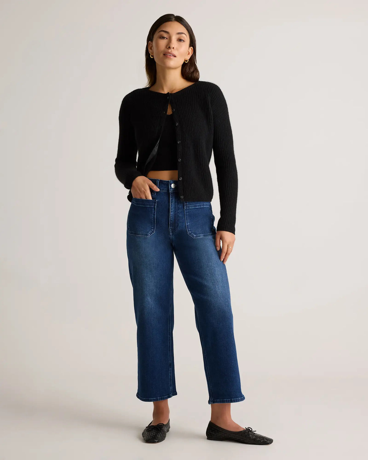 Bella Stretch Patch Pocket Wide Leg Jeans - US 8135