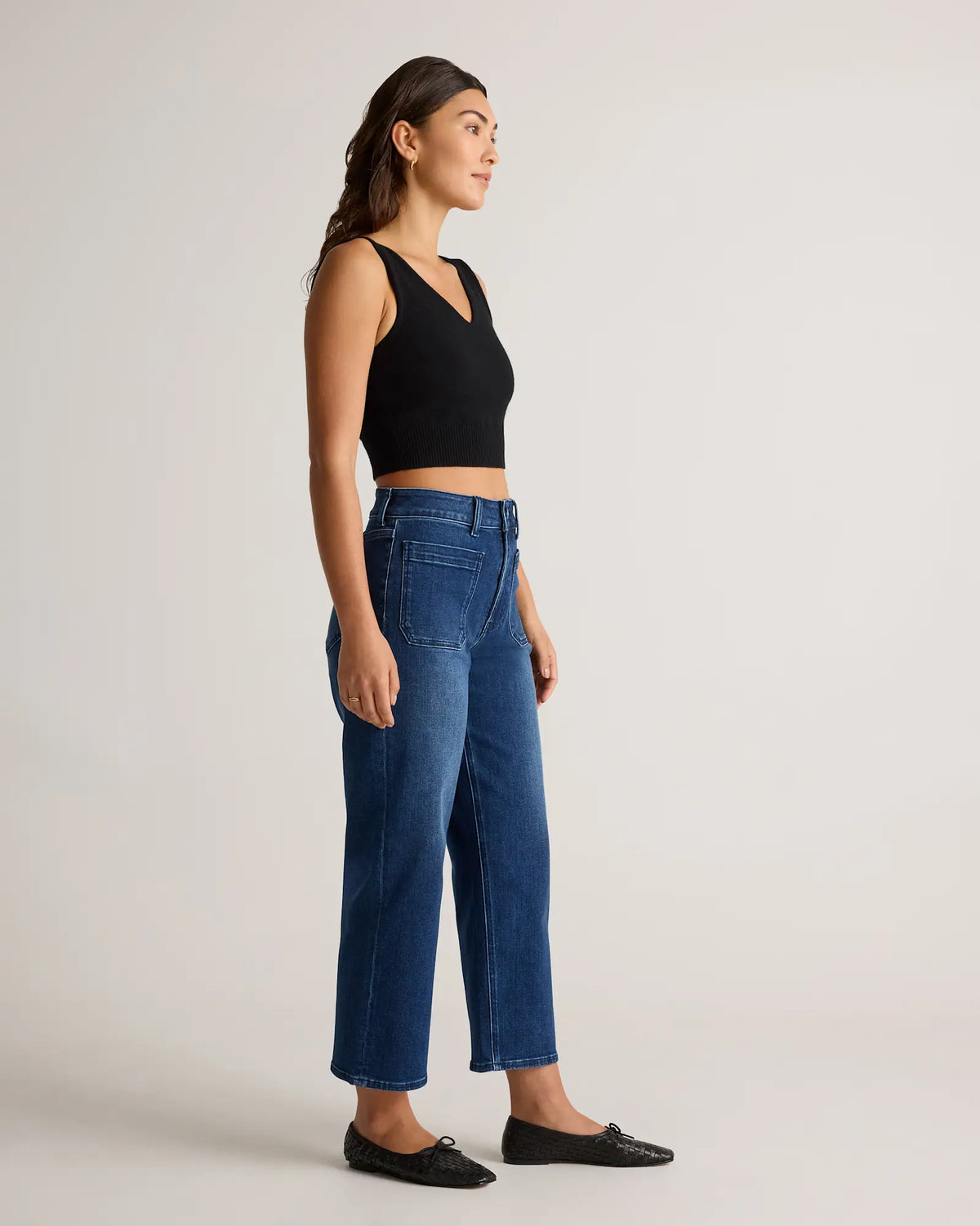 Bella Stretch Patch Pocket Wide Leg Jeans - US 8135