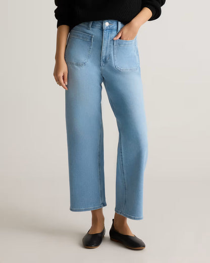 Bella Stretch Patch Pocket Wide Leg Jeans - US 8783
