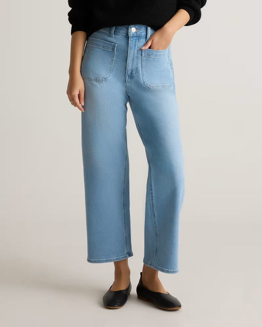 Bella Stretch Patch Pocket Wide Leg Jeans - US 5617