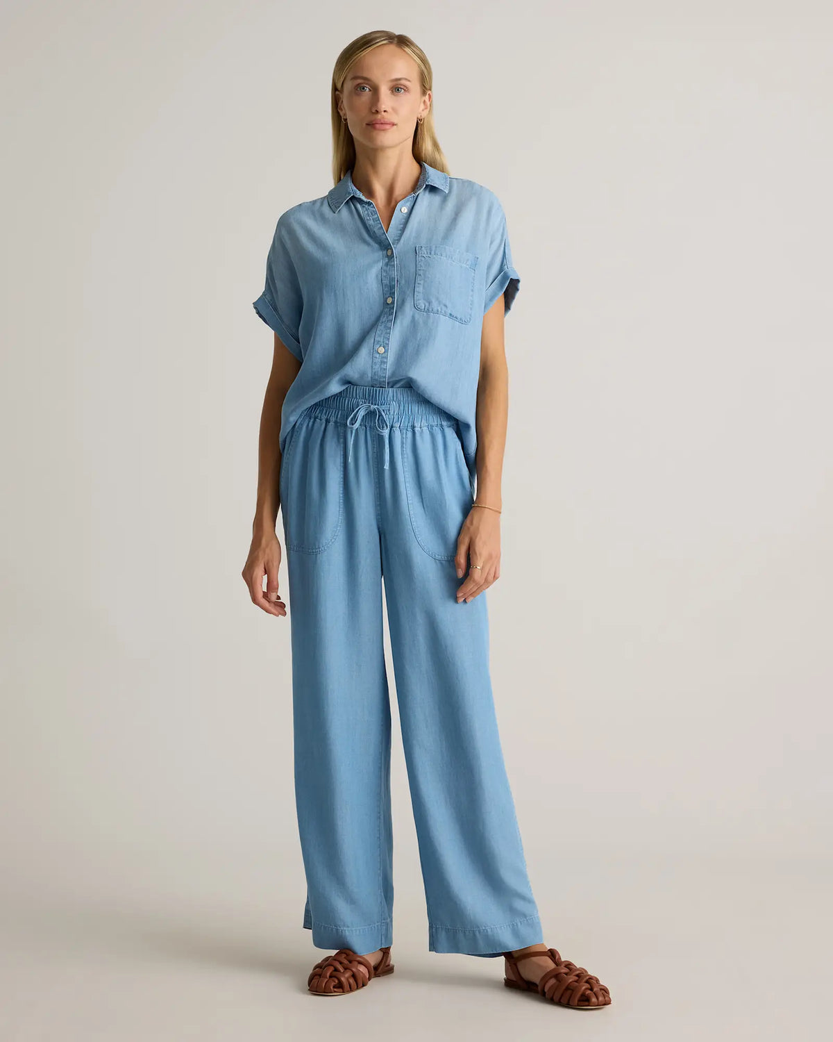 Pull-On Tencel Chambray Pants - US 6465