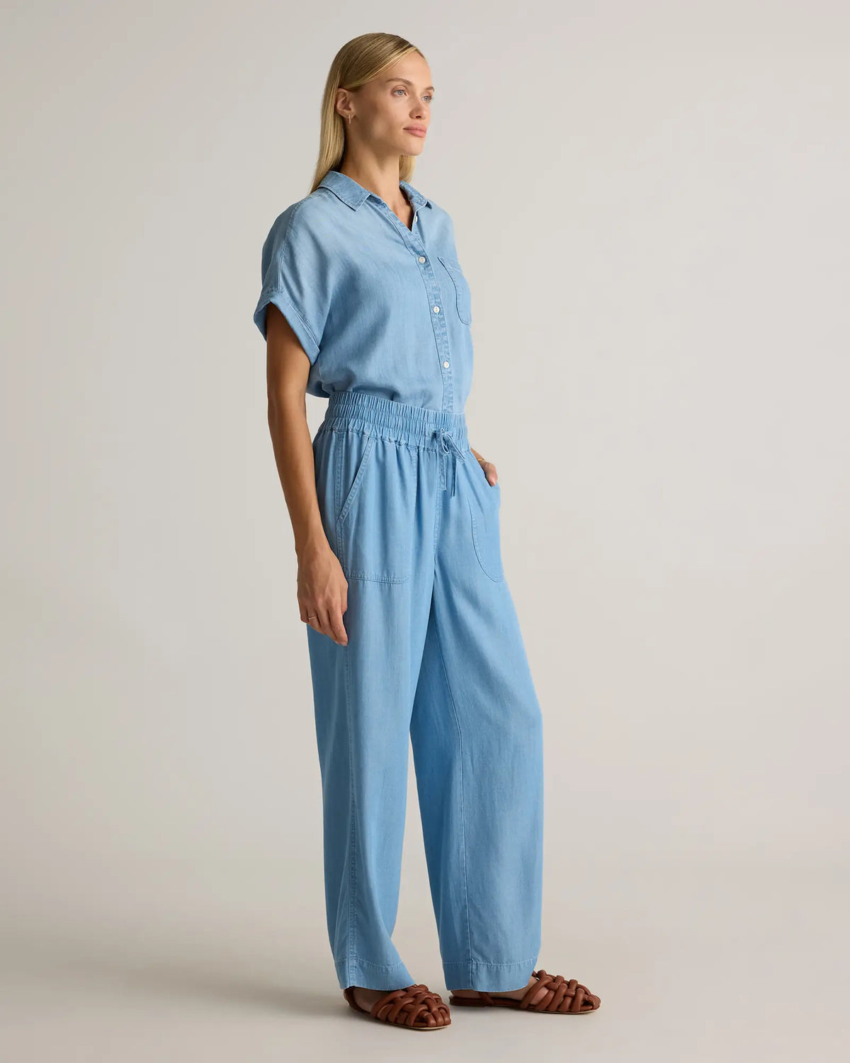 Pull-On Tencel Chambray Pants - US 6465