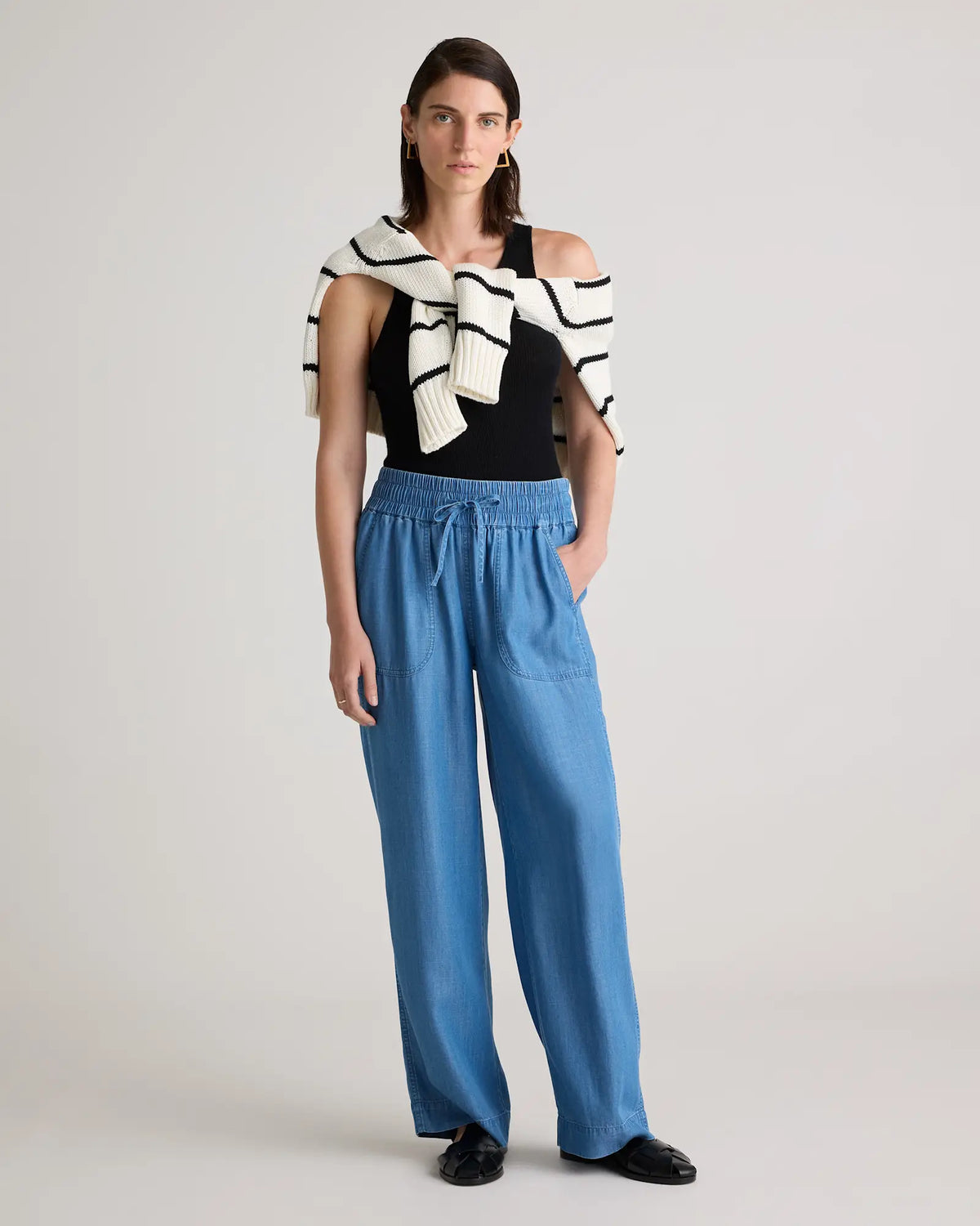Pull-On Tencel Chambray Pants - US 7772