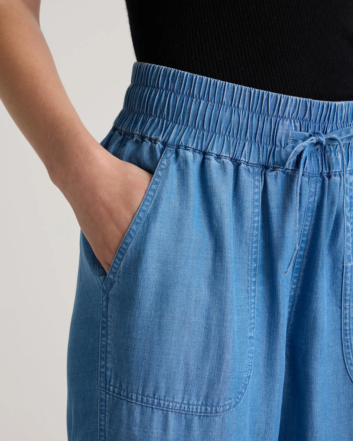 Pull-On Tencel Chambray Pants - US 7772