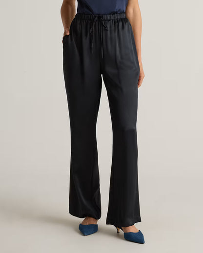 100% Washable Silk Drawstring Wide Leg Pants - US 1338