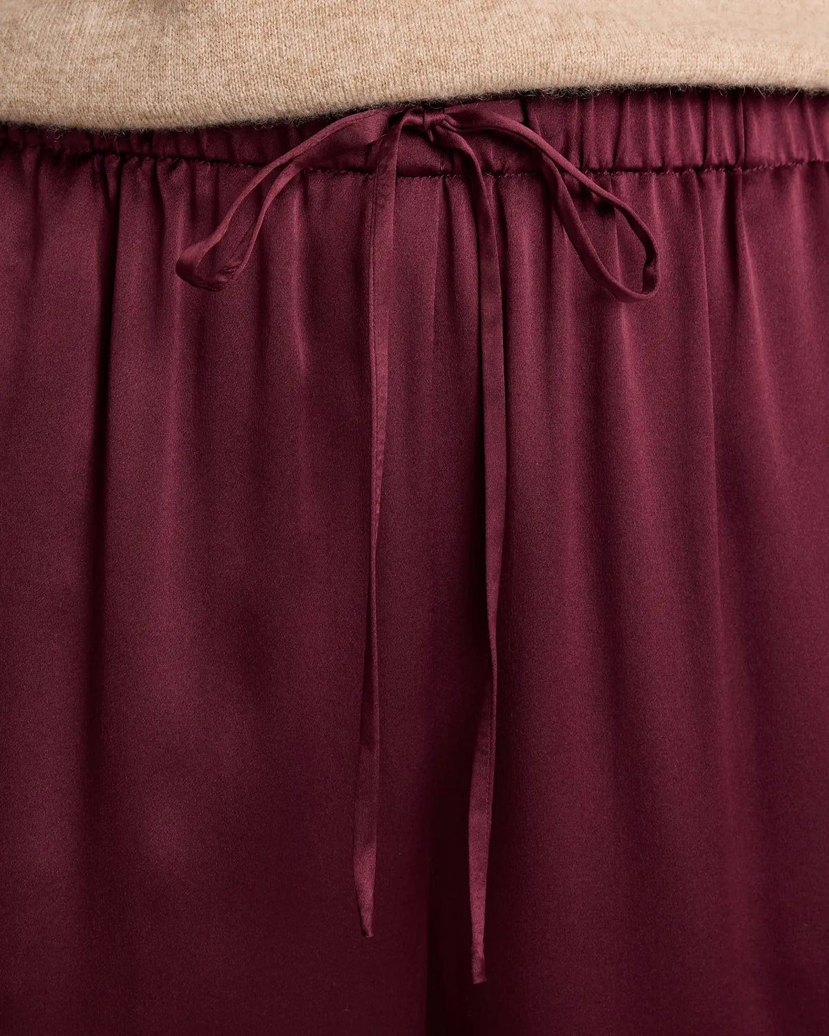 100% Washable Silk Drawstring Wide Leg Pants - US 5348