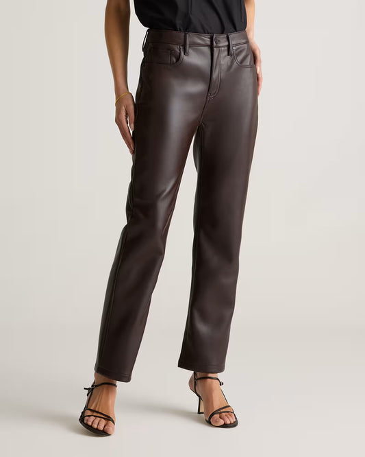 Vegan Leather Straight Leg Pants - US 9750