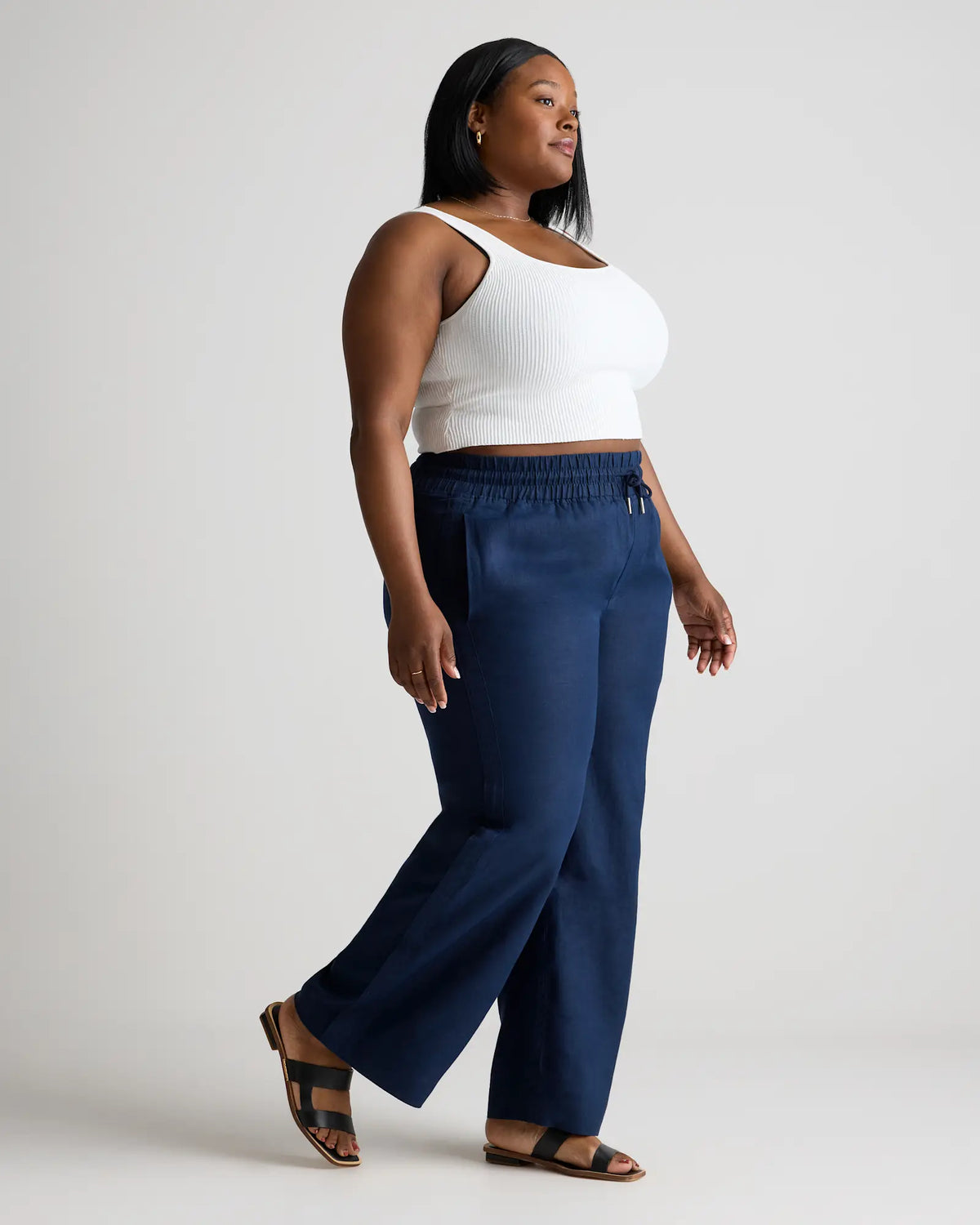 100% European Linen Wide Leg Pants - US 9611