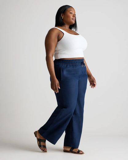 100% European Linen Wide Leg Pants - US 9611