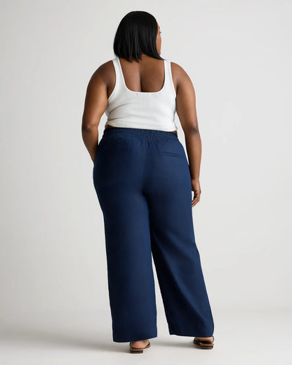 100% European Linen Wide Leg Pants - US 9611