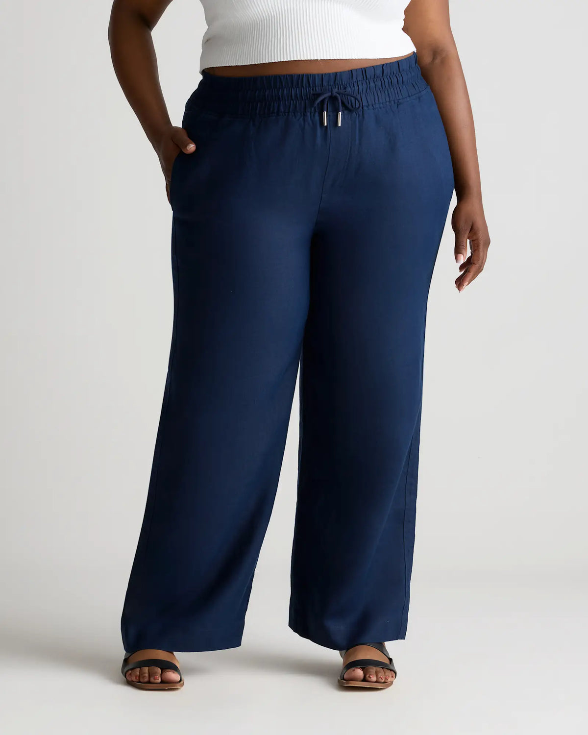 100% European Linen Wide Leg Pants - US 9611