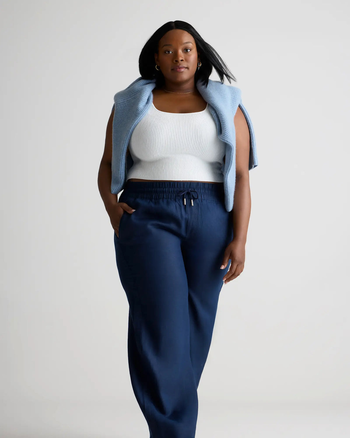 100% European Linen Wide Leg Pants - US 9611