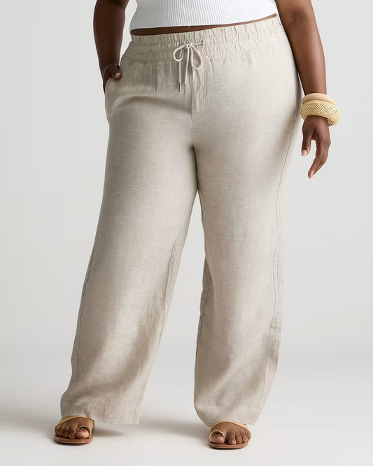 100% European Linen Wide Leg Pants - US 0073