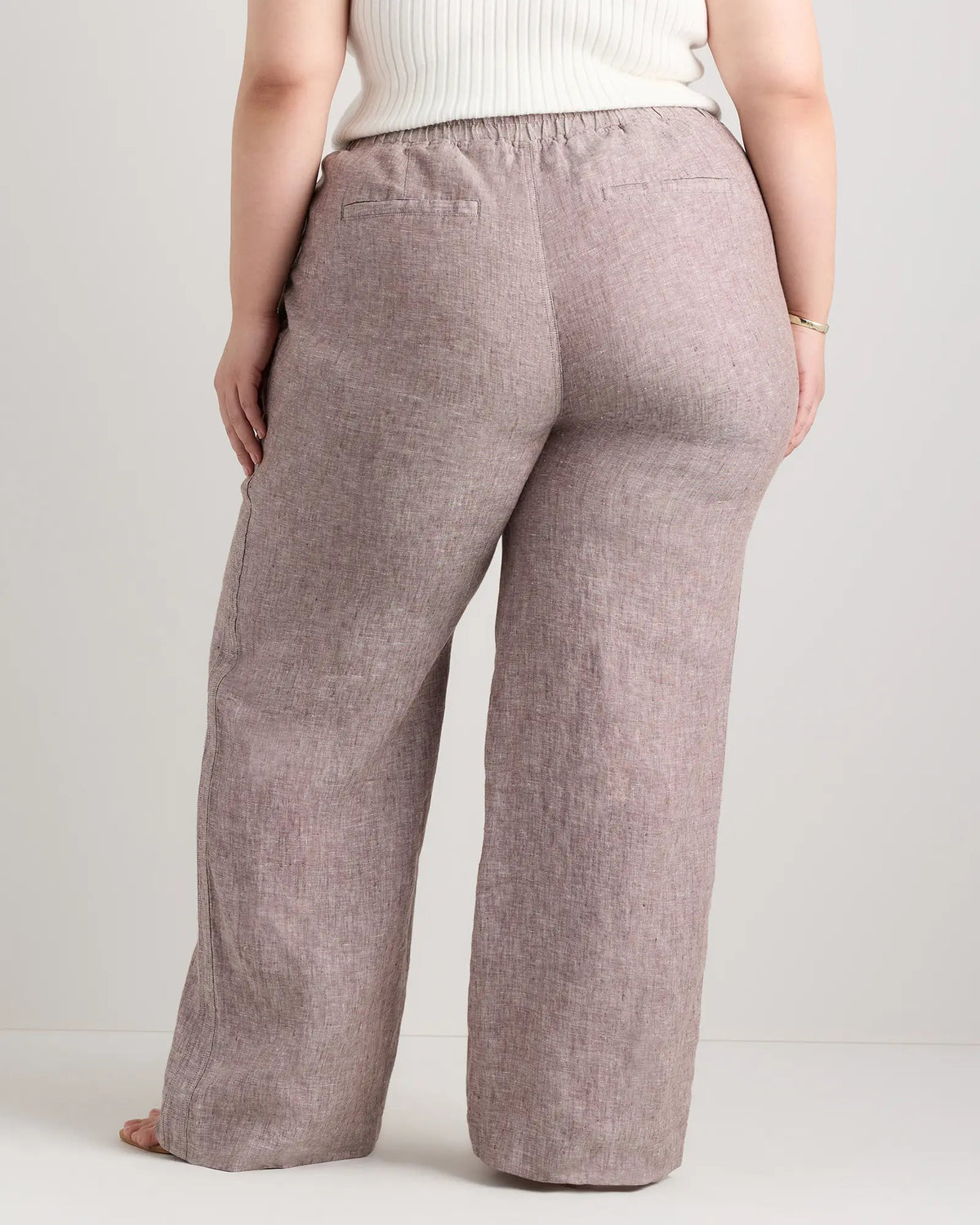 100% European Linen Wide Leg Pants - US 8003