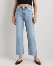 Powder Blue Raw Hem