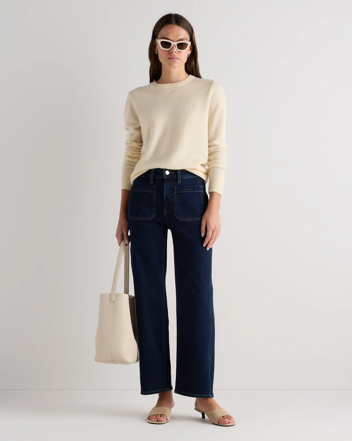 Bella Stretch Patch Pocket Wide Leg Jeans - US 9012