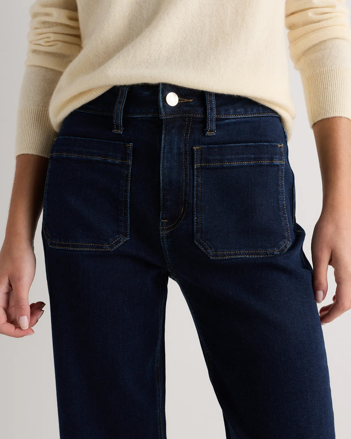 Bella Stretch Patch Pocket Wide Leg Jeans - US 9012