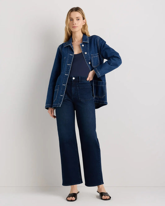 Bella Stretch Patch Pocket Wide Leg Jeans - US 5887