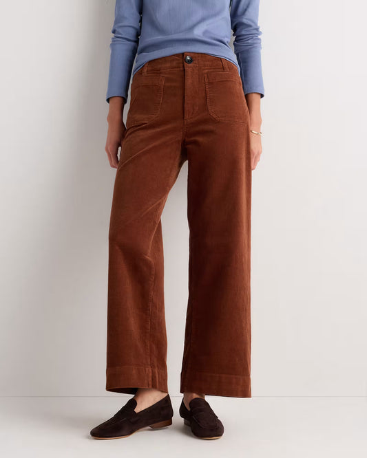 Organic Stretch Corduroy Cropped Wide Leg Pants - US 4997